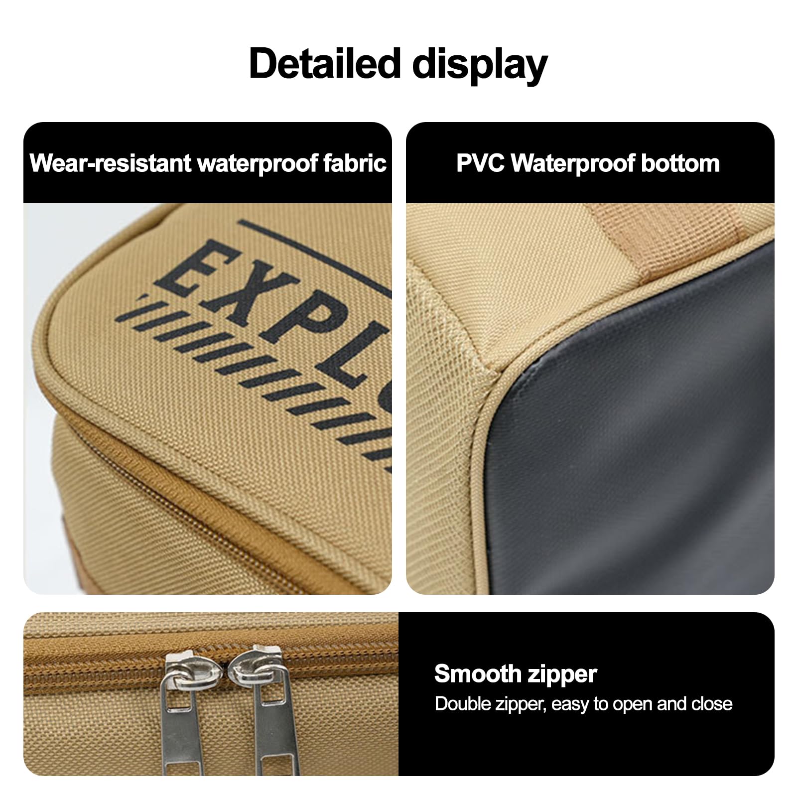 Borsa organizer da picnic – Borsa portaoggetti impermeabile di grande capacità, organizer pieghevole per spiaggia, escursionismo e coperta/utensili all'aperto