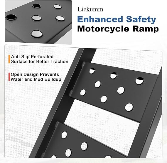 LIEKUMM 40 Heavy Duty Truck Ramps, 2200 lbs Loading Ramps for Pickup Trucks, Metal Truck Bed Ramps for ATV, Lawn Mower, Trailer Use