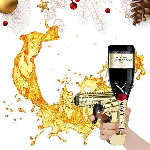 Miniatura 4 de Pistola de champán mejorada dorada de mayor alcance, pistola de cerveza de líquido de burbujas, pistola de pulverización de vino ajustable para