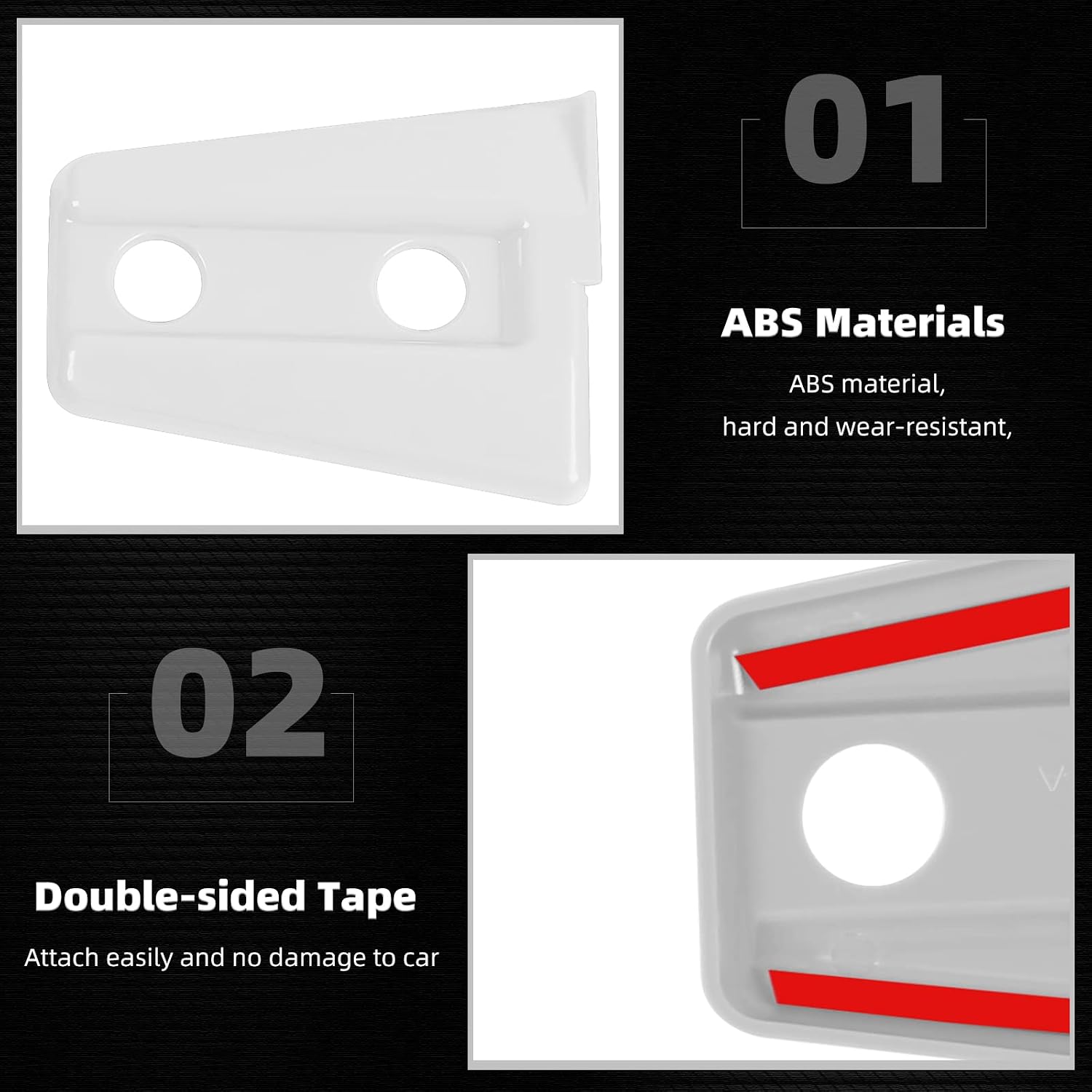 JeCar White Door Hinge Cover Trim for 2007–2018 Jeep Wrangler JK JKU 4 Door – Exterior Door Hinge Protection Decoration Accessories for Unlimited Sahara Rubicon Sport