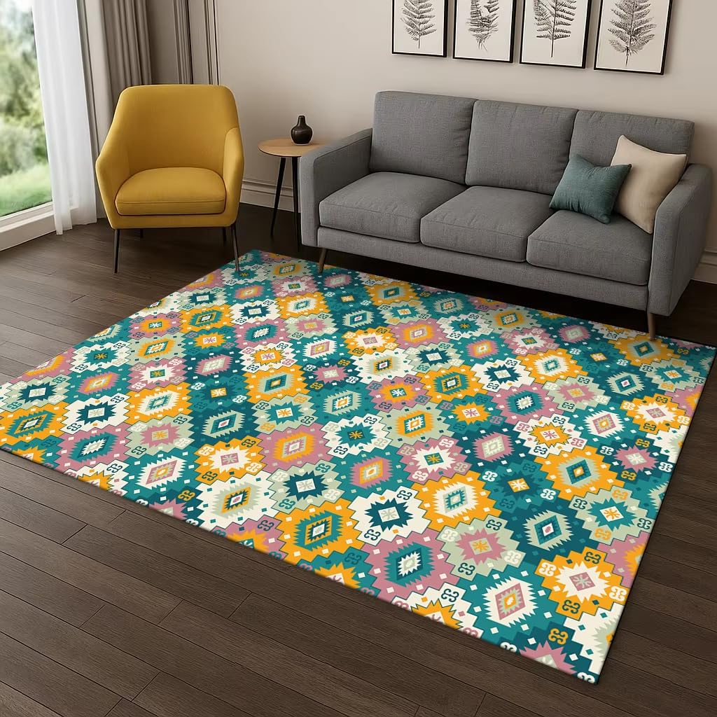 Tapis de sol bohème floral pour sublimer la déco de votre salon