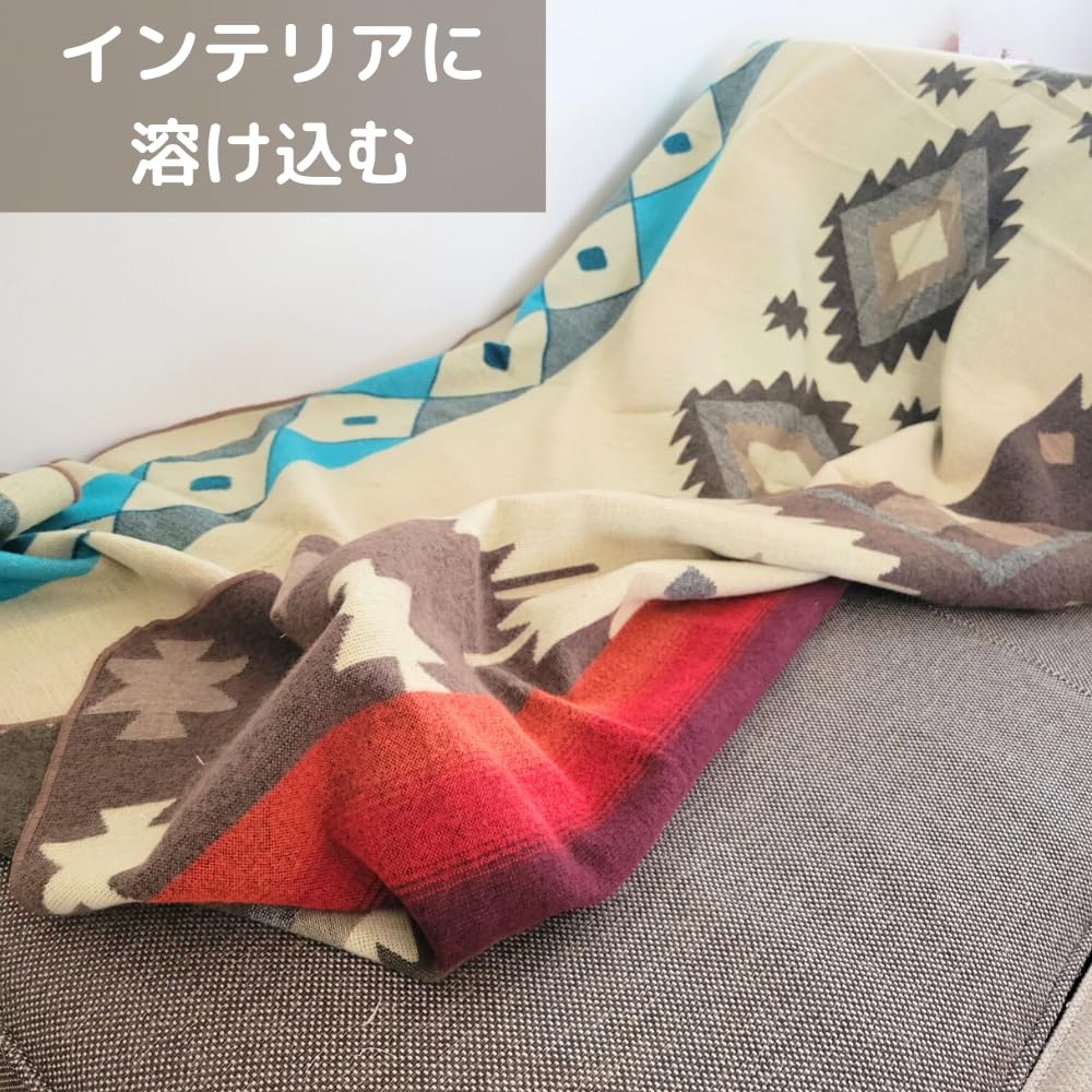 Amazon｜【南米産】 アルパカウールブランケット キャンプ ネイティブ