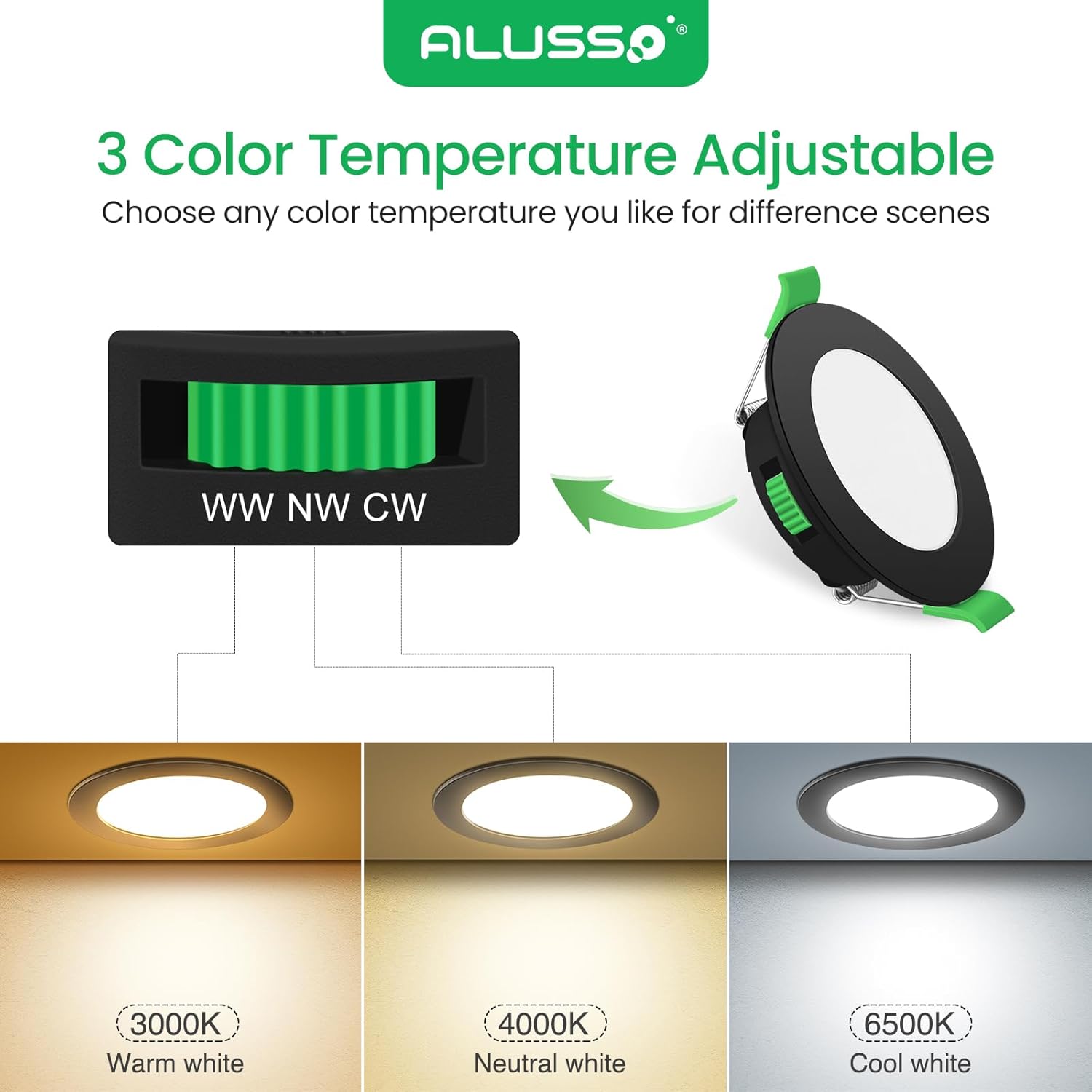 ALUSSO LED spotlámpák fürdőszobai alkalmazása