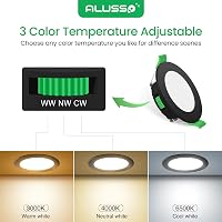 ALUSSO LED Süllyesztett Spotlámpa Szett 6db - Fekete, Lapos, IP44, Fényerőszabályozható, 230V, 4W, 3 Színhőmérséklet, Fürdőszobai 3