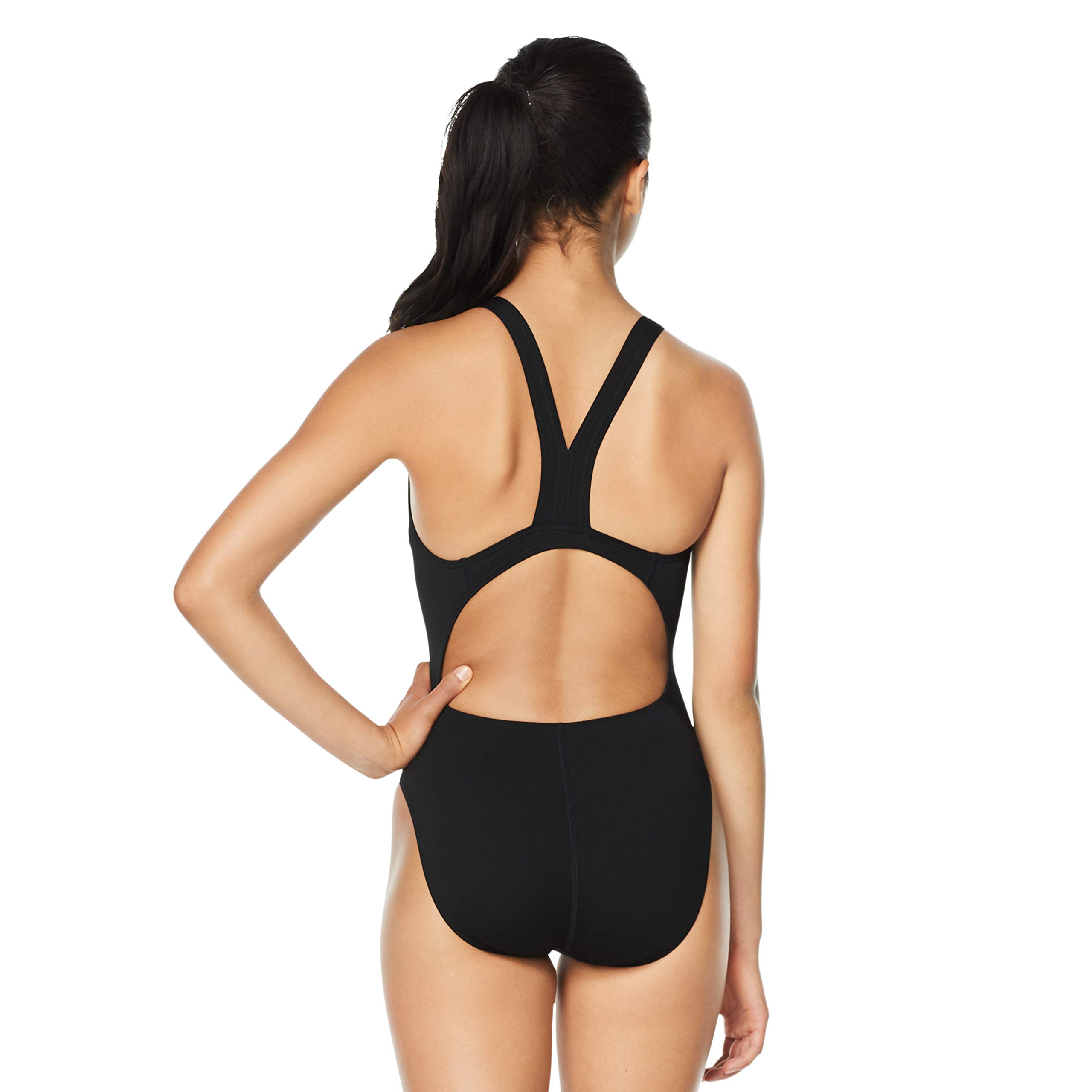 Speedo womens Endurance+ Super Pro Solid Adult athletic one piece swimsuits, Speedo Black, 38 US