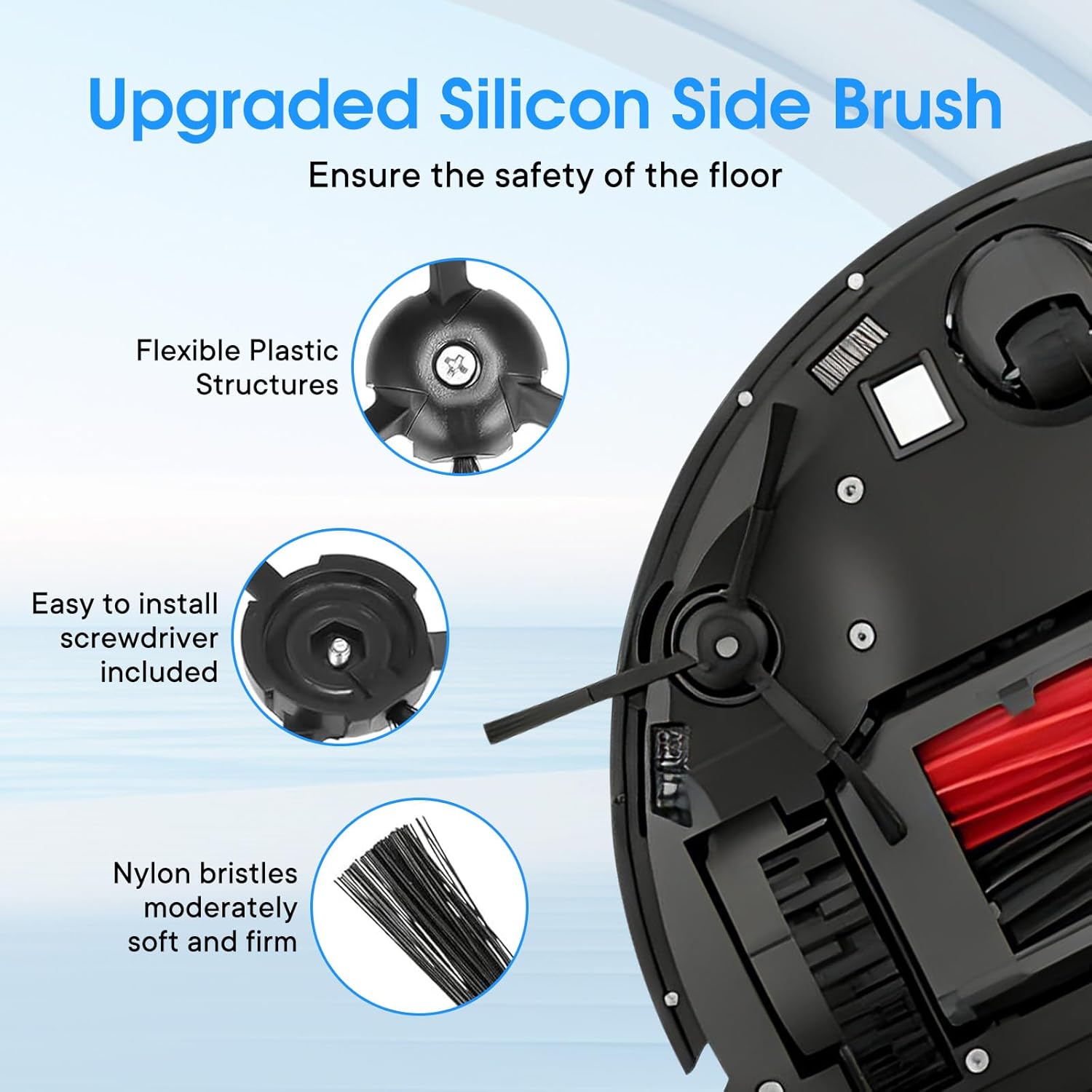 26 Pack Accessories Kit for Roborock Q5 Max+,Q8 Max+,Q8 Max,Q5 Pro+,Q5 Pro Vacuum Cleaner,2 set Main Brushes,4 Filters,4 Mop Cloths,6 Side Brushes,6 Dust Bags