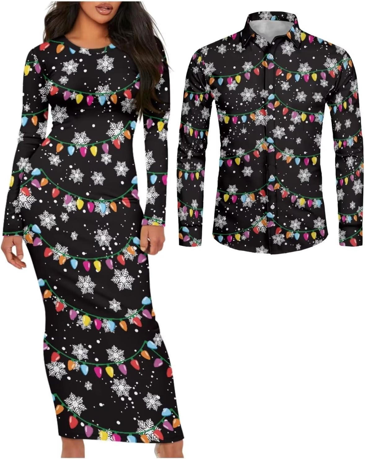 Christmas Couples Matching Outfits - Long Sleeves Christmas Set