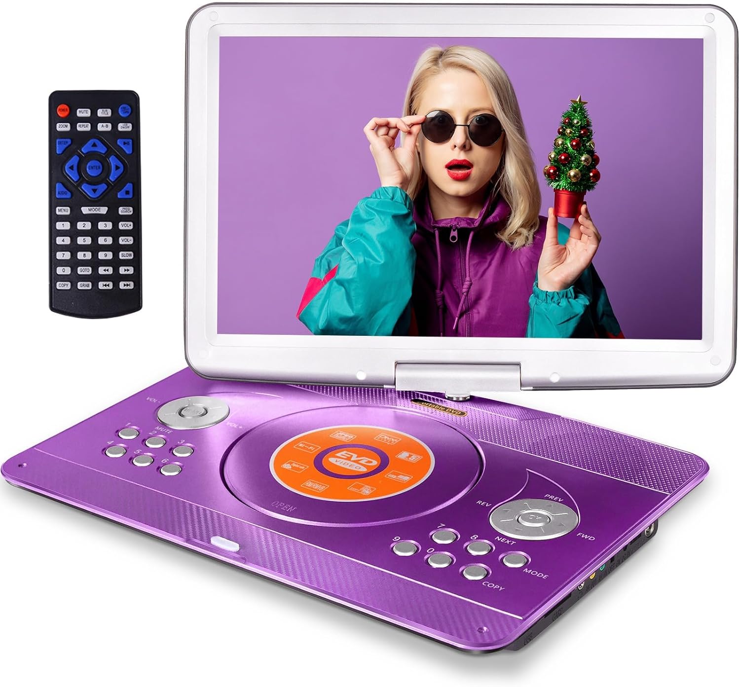 16.9'' Portable DVD Player with 14.1'' Large Swivel HD Screen, Kids DVD Players