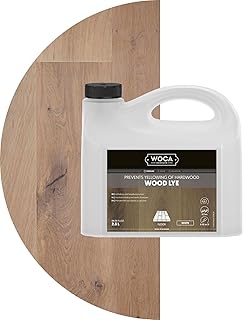 WOCA Denmark Wood Lye – Scandinavian Light Wood Stain for Whitewashing & Driftwood Effect – White, 2.5L – Reduces Yellowing on Indoor Wood