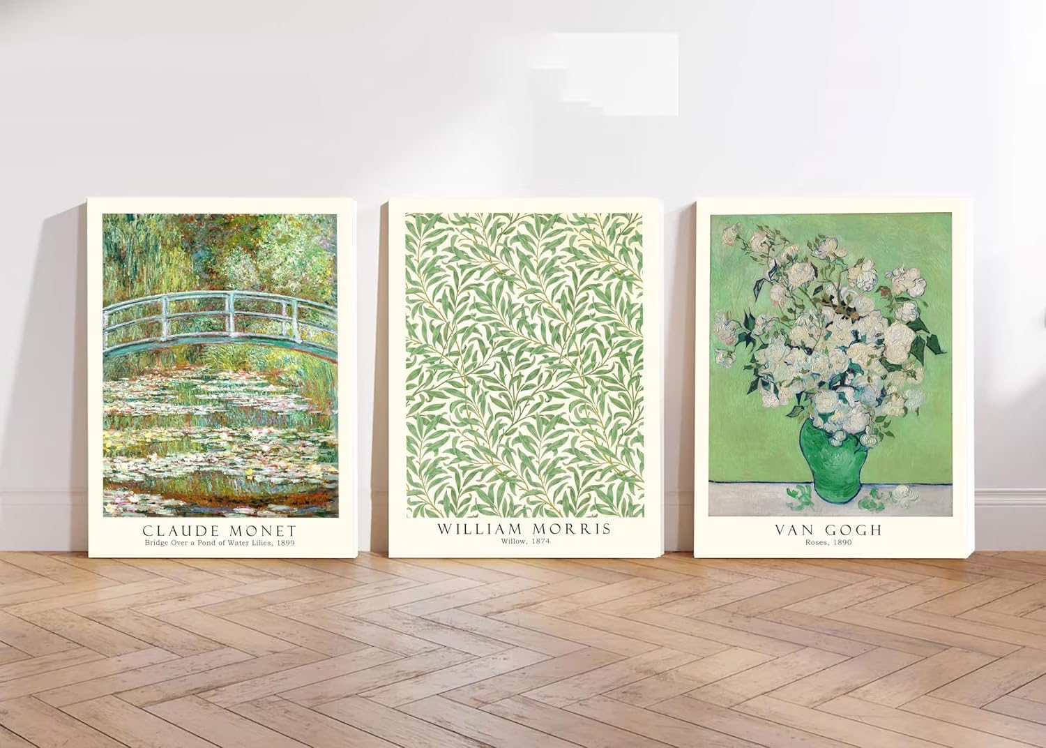 Cuadro de pared Matisse Grass de 3 piezas, arte moderno de mediados de siglo, para sala de estar (60x80cm x 3/con marco)