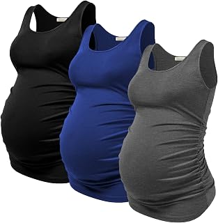 PARNIXS Summer Women's Maternity Tank Top Comfy Sleeveless Maternity Clothes