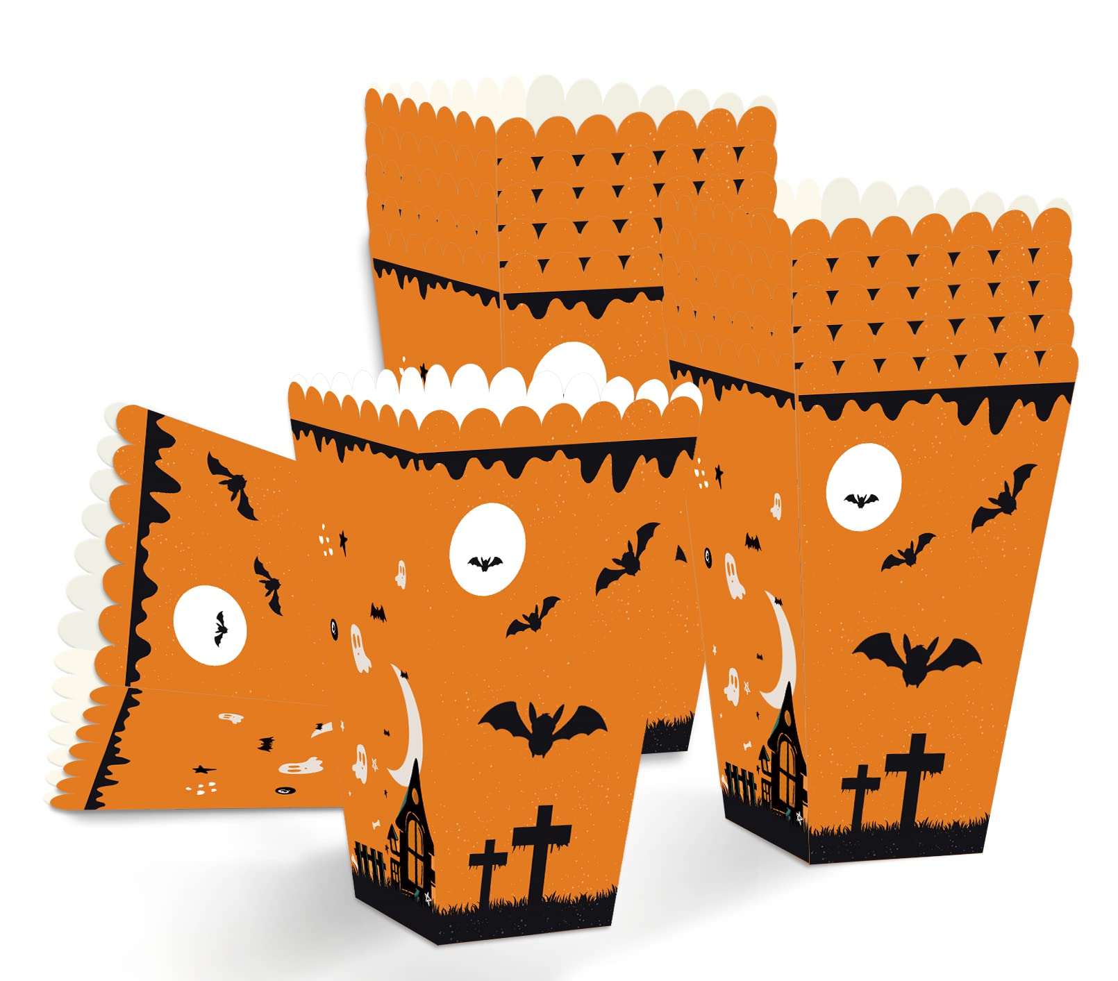 Buy Cute Classic Haunted House Pumpkin Halloween Popcorn Boxes, Set of