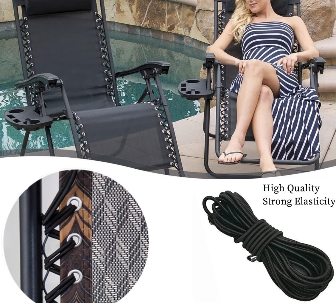 SABBAG Zero Gravity Chair Replacement Cord, Antigravity Chair Replacement 4 Cords Bungee Elastic Cord, Zero Gravity Recliner Repair Tool for Lounge Chair, Bungee Chair