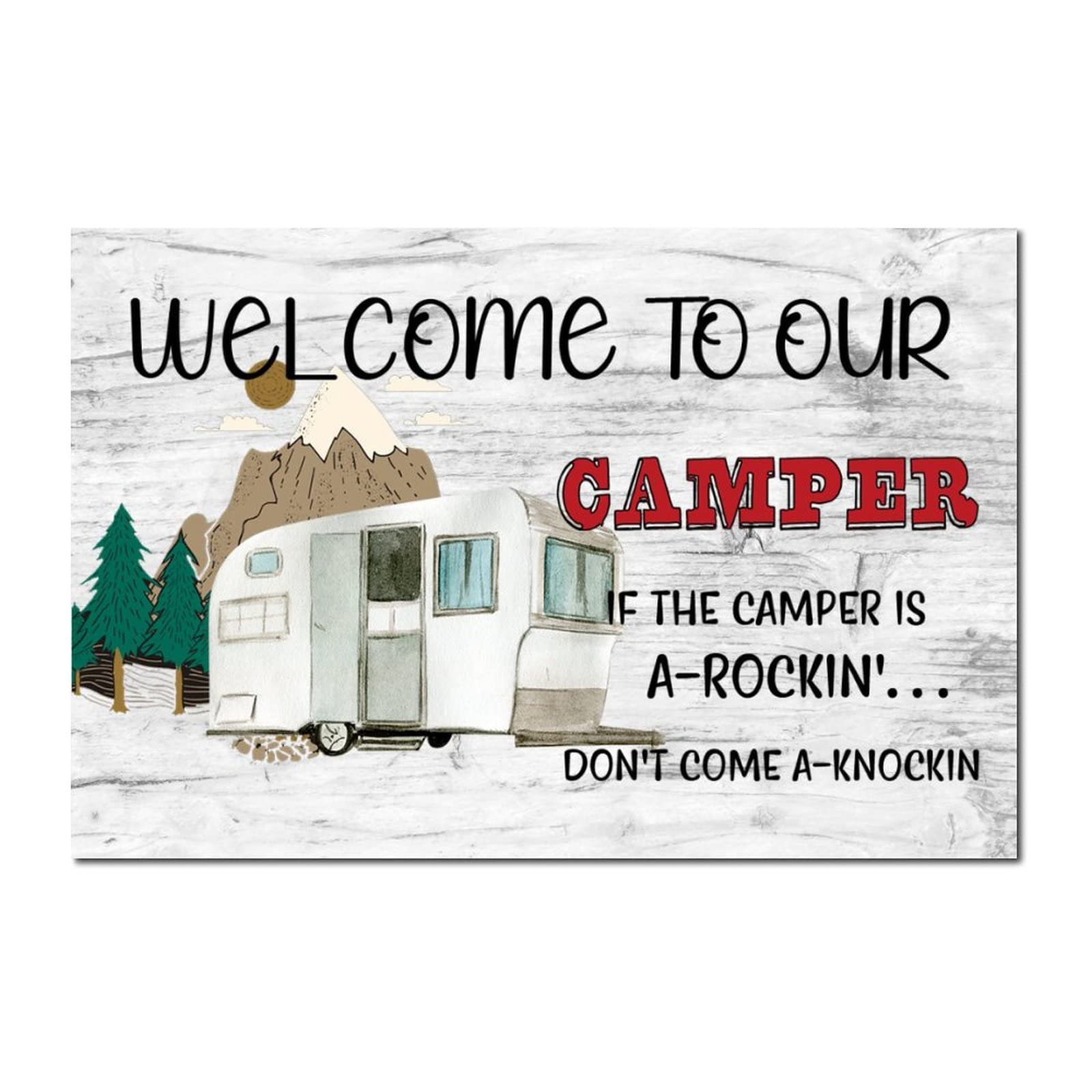 Targa A Cuore In Legno "Welcome To Our Second Home" Per Caravan E Camper - Decorazione Rustica 10x9 Cm - 6