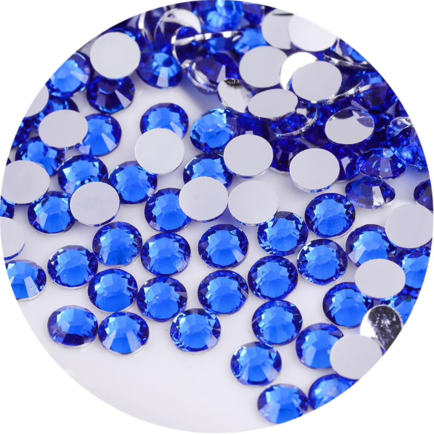 4500 Pcs SS6 2mm Flatback Rhinestones for Nails Art Crafts Glitter Round Gems Crystals DIY Clothes Shoes（Sapphire)