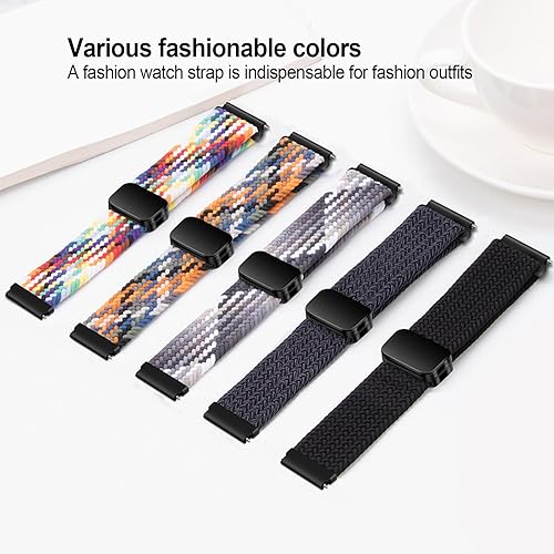 Miniatura 6 de XMUXI Correa de reloj de nailon de 0.866 in, correas compatibles con Samsung Galaxy Watch 3 de 1.772 pulgadasGear S3 FrontierClassic, banda de