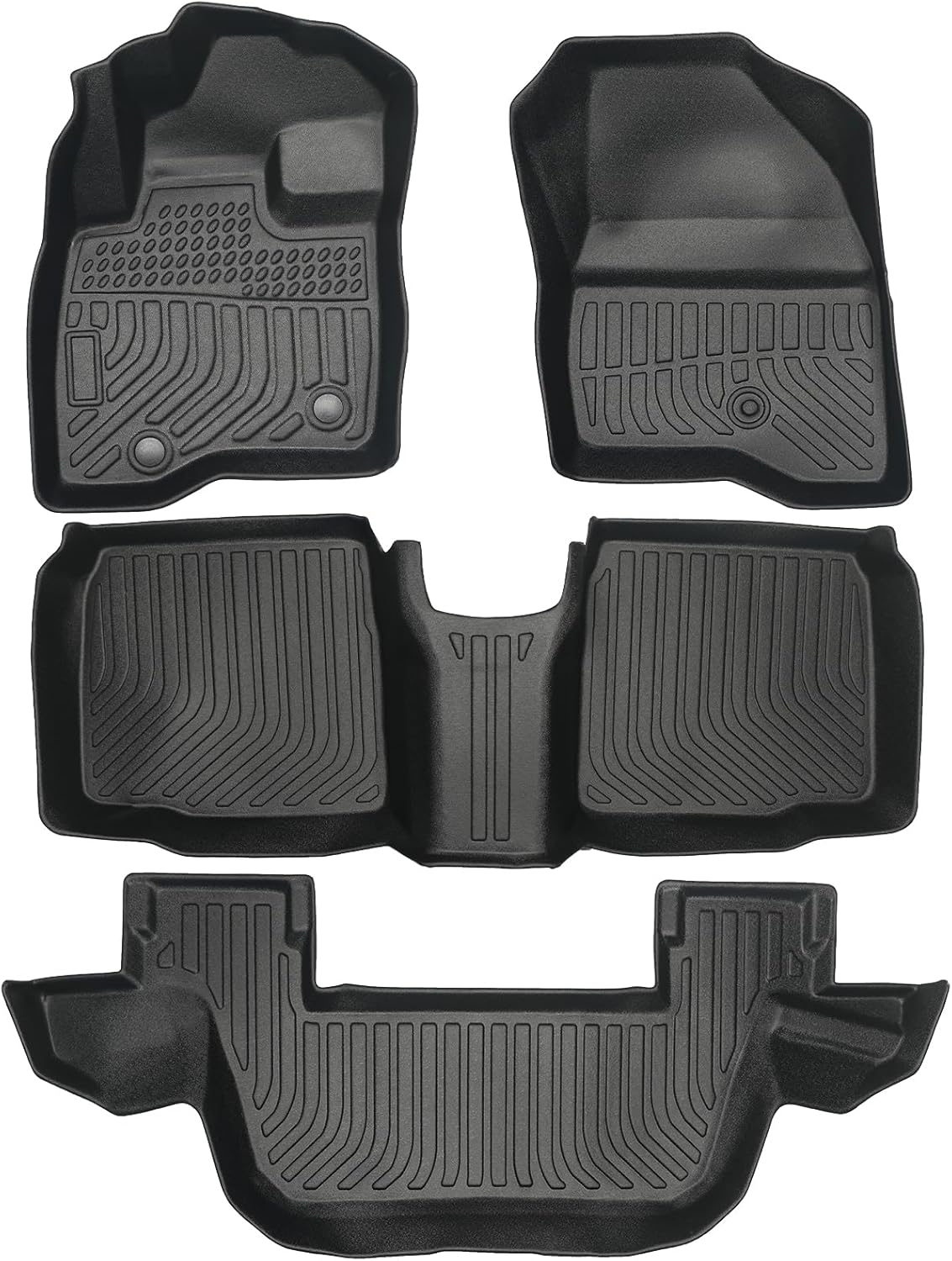Floor Mats Custom Fit for 2015-2019 Ford Explorer 7 Seats,All Weather Protection TPE Anti-Slip Automotive Full Set Floor Liners Ford Explorer Accessories - Black