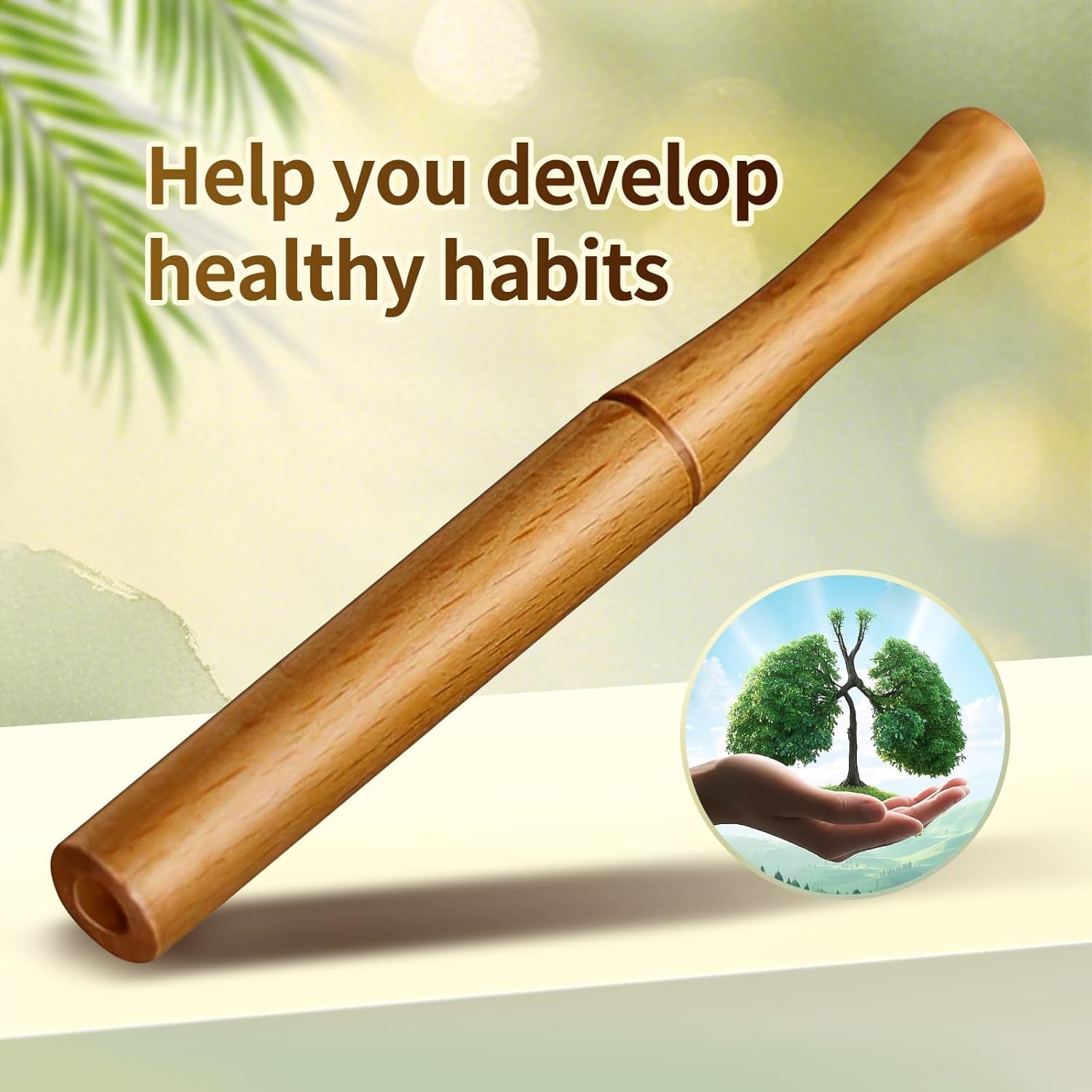 Upgraded Wooden Inhaler with All-Natural Herbal Extracts | Improves Breathing & Freshens Breath | Replaces Oral Habits for Fresh Air & Relaxation-NN01