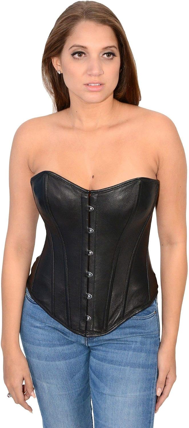 Milwaukee Leather MLL4594 Ladies Black Lambskin Leather Fitted Corset