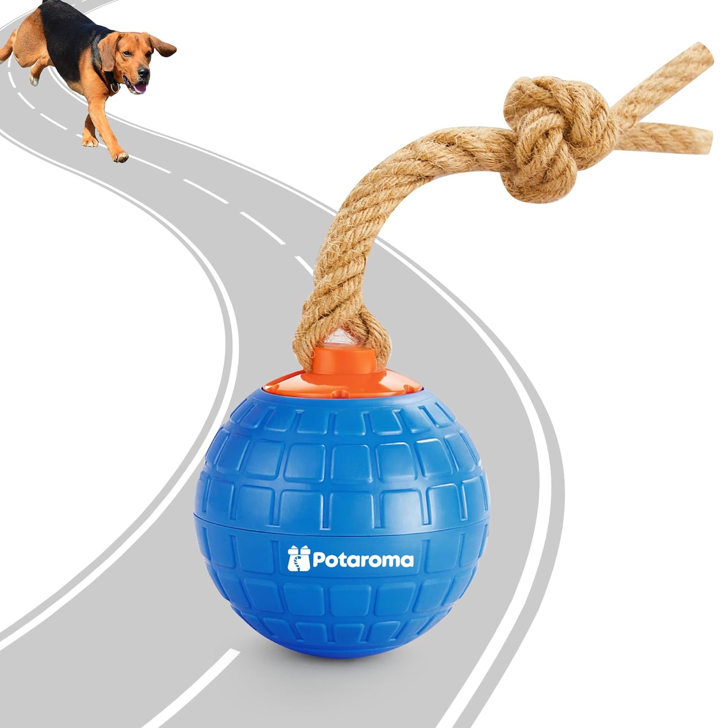 Potaroma Interactive Dog Toy Touch Activation Animal Squeak Sound Dog Toy Moving Ball for Puppy Exercise with Chewing