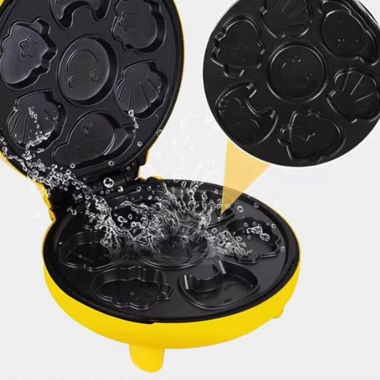 Mini Waffle Maker Pancake Maker, Make 7 Different Shaped Pancakes Cookies, Electric Nonstick Pan Cake Waffler Iron, Breakfast Maker Baking Machine