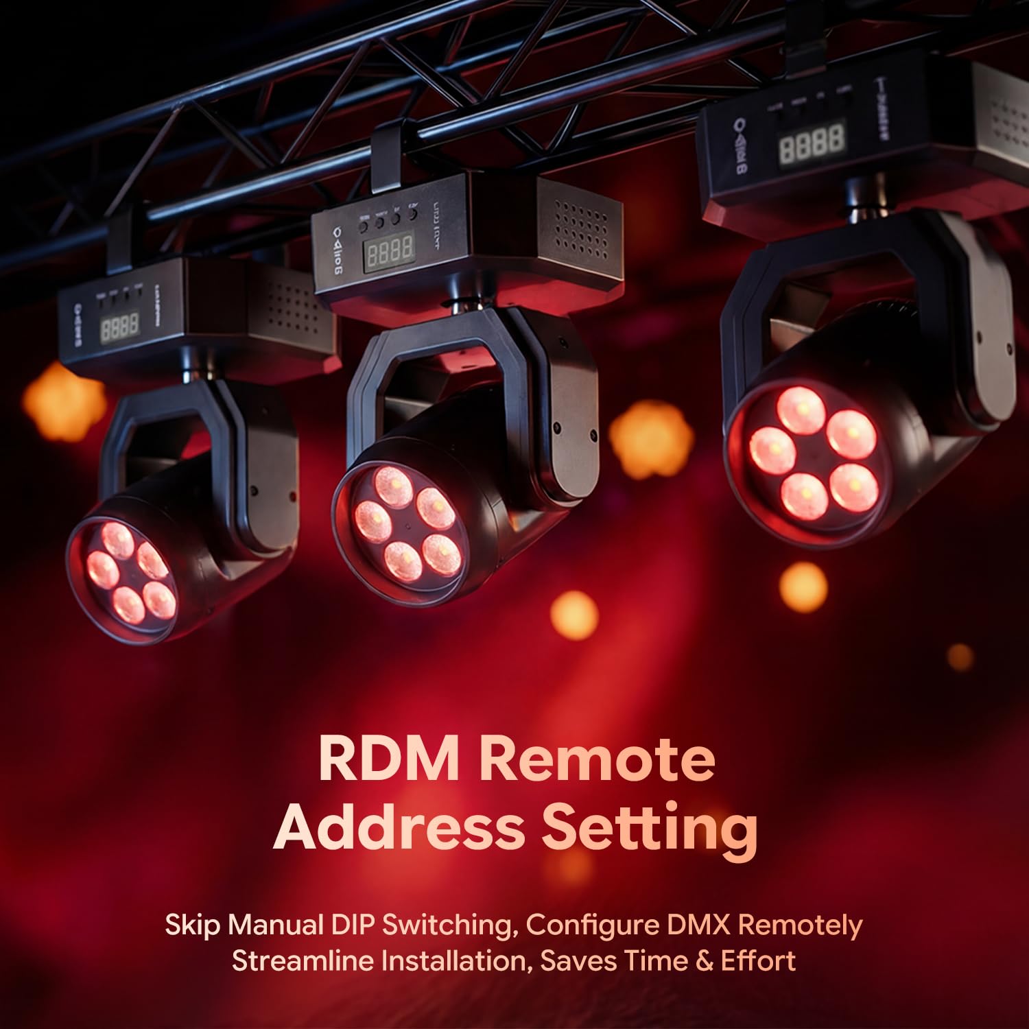 Lira LED Luce Palco Mobile 30W con Telecomando, Wash Gioco di Luce Serata 6 LED RGBW Mini Luce Festa DMX512 Effetto Fascio Controllo del Suono per DJ Discoteca Bar Concerto 2PCS