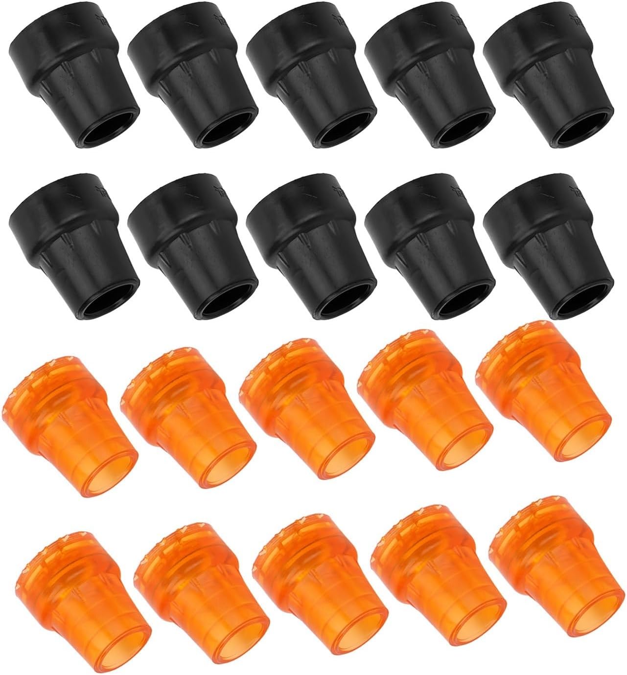 Rubber Cane Tips 20pcs Crutch Tip Rubber 19mm Inner Diameter Slip Resistance Replacement(Orange)