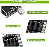 Vista 6 de 100W+100W Bluetooth Amplifier Board DC 5-24V BT and AUX Inputs 2.0 Channel Stereo AMP Board Audio Power Amplifier Module for DIY Wireless Speakers