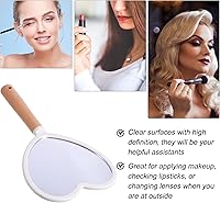 Vista 7 de Beaupretty Espejos de mano en forma de corazón, espejo de mano, espejos de maquillaje de viaje, espejos de mano con mango espejo cosmético