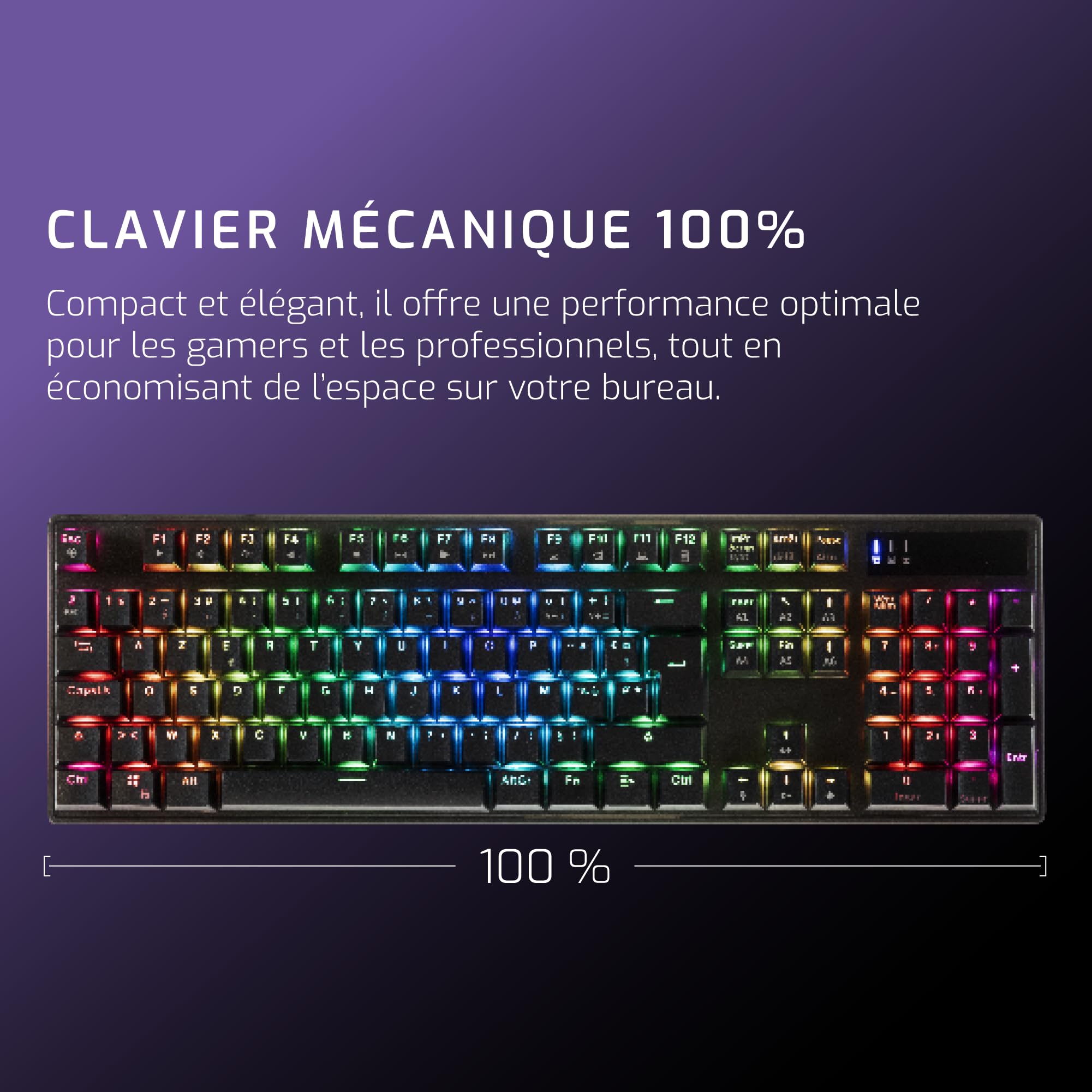 CA-240 – Tastiera Gamer espansa – 105 tasti – Meccanica Switch Rosso – Anti ghosting Completo N-Key Rollover– Retroilluminazione RGB – Cavo USB intrecciato
