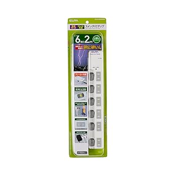 Amazon.co.jp: エルパ(ELPA) スイッチ付タップ 雷ガード