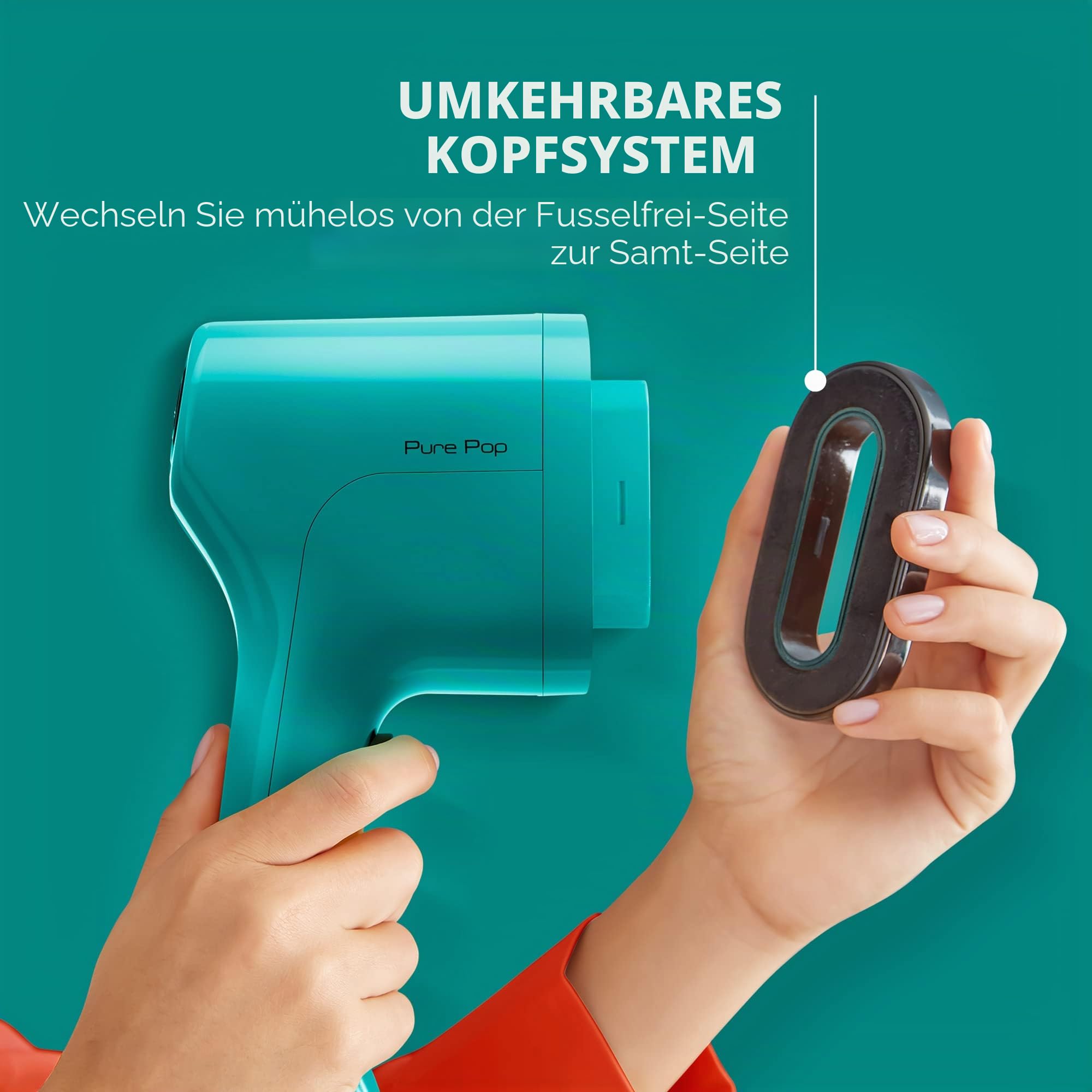 Calor Pure Pop Reise-Dampfglätter, 1300 W, 20 g/min, bereit in 15 Sekunden, Laufzeit 4 Minuten (70 ml), einfache und bequeme Bedienung, kompakt und leicht, 710 g, DT2024C0, Grün
