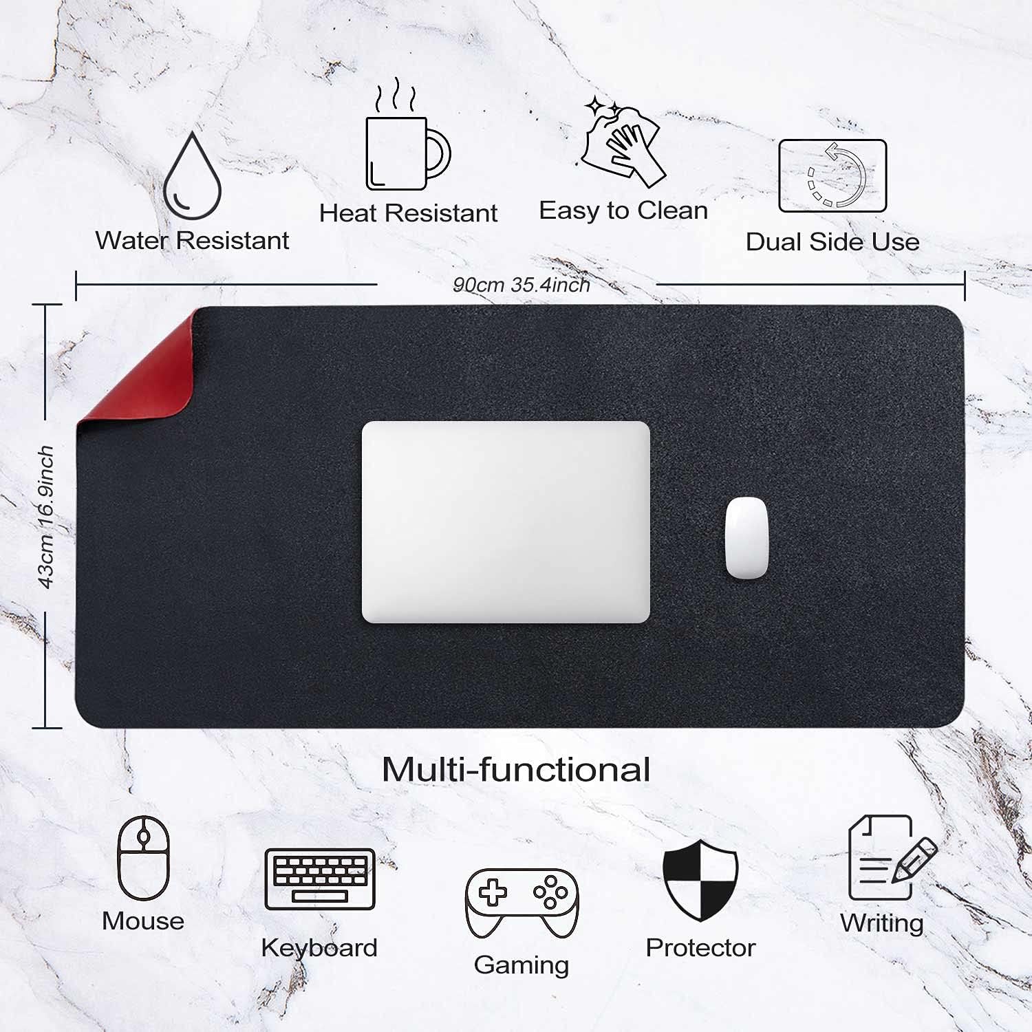 DOBAOJIA Desk Pad Large, Desk Mat, Extended Mouse Mat, Mouse Pad XXL, Desk Blotter, Laptop Pad Writing Pad for Office/Home - Image 3