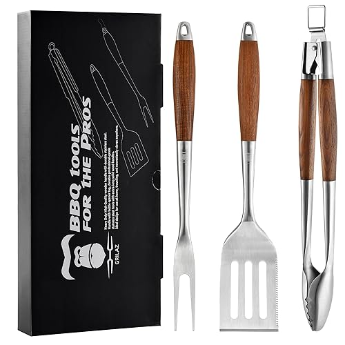 Heavy-Duty Heat-Treated Ash Wood BBQ Grilling Tools Set | Extra-Thick