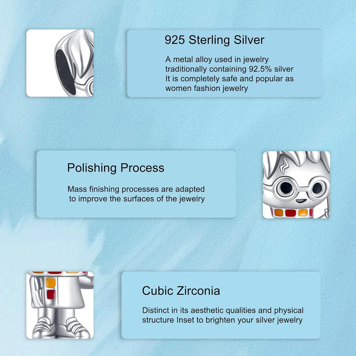 925 Sterling Silver Charms Magic Movie Character Dangle Beads for Bracelets and Necklaces Jewelry for Women - Image 3