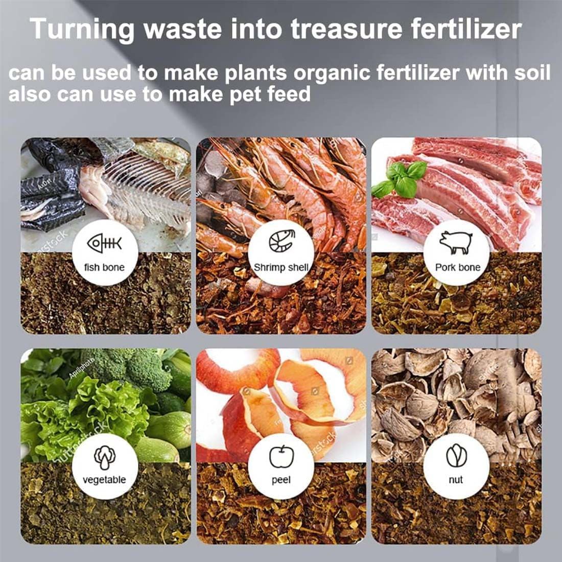 Electric Compost Bin - Automatic Kitchen Waste Composter, Food Waste Cycler for Efficient Home Composting, for Easy Composting of Food Waste