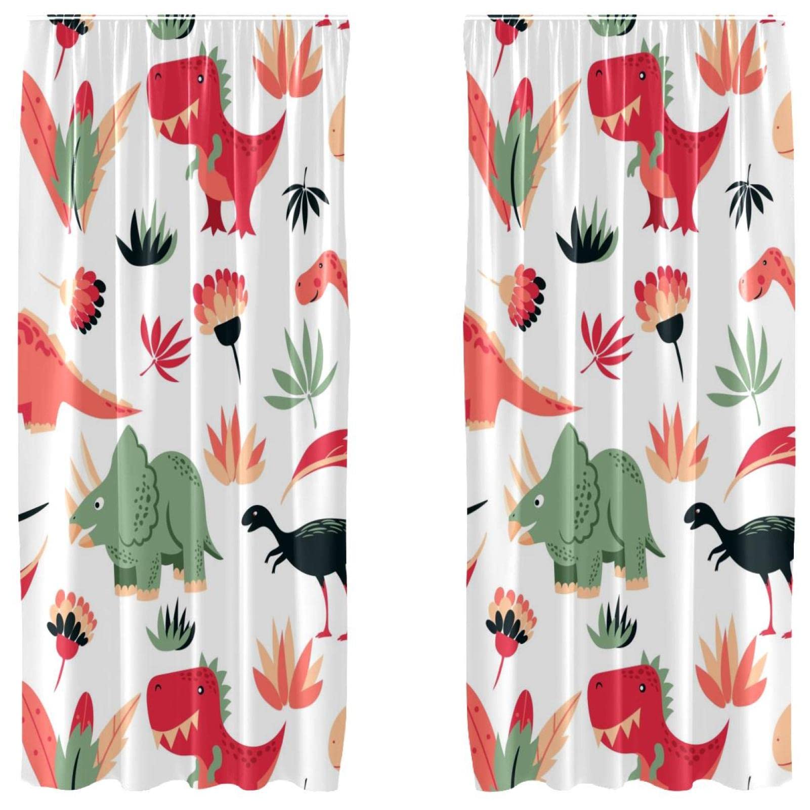 Rideaux occultants microfibre rose motif dinosaure 140 x 213 cm rideau thermique enfant