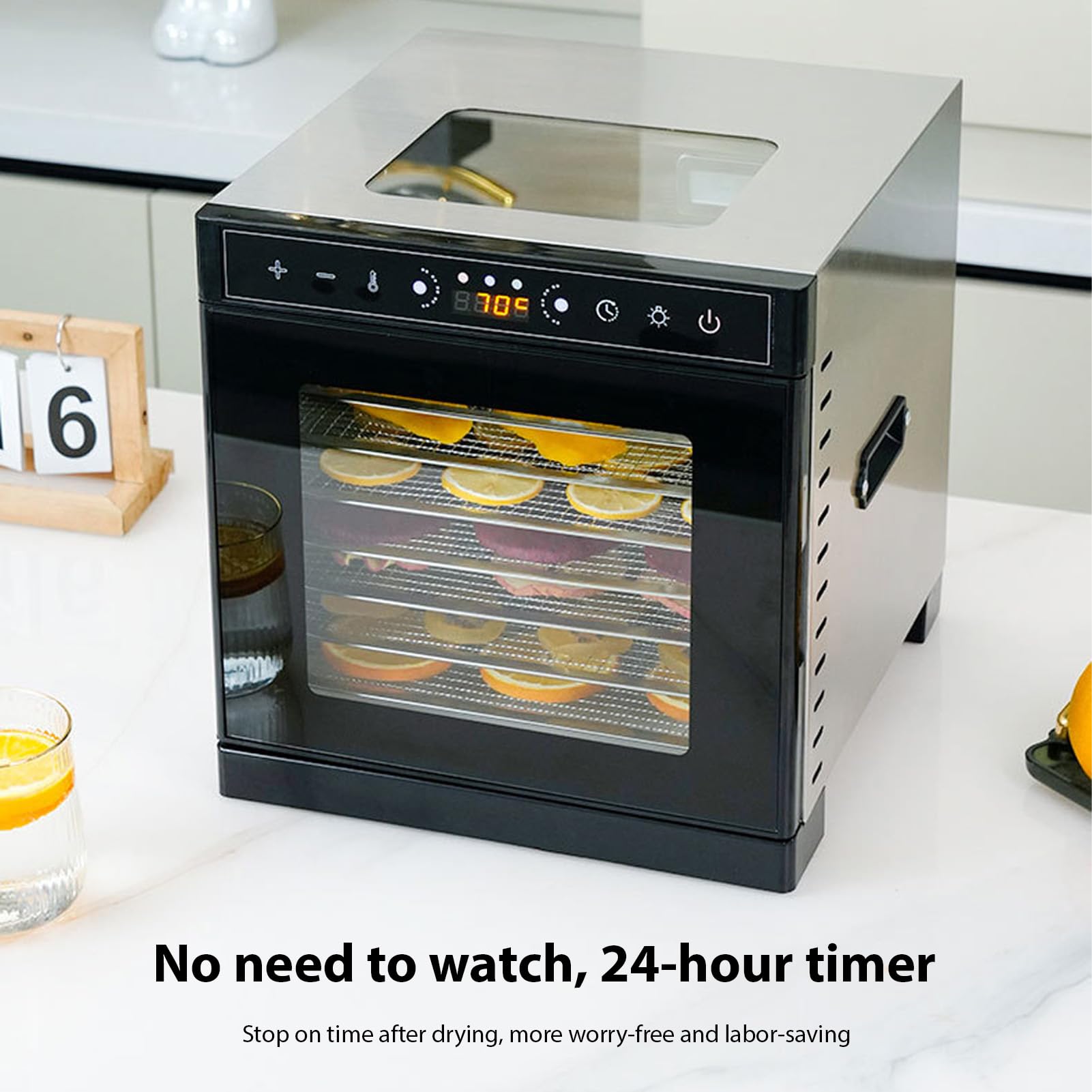 Asixxsix Deshidratador de Alimentos, Control de Temperatura Ajustable (Enchufe europeo 220V)