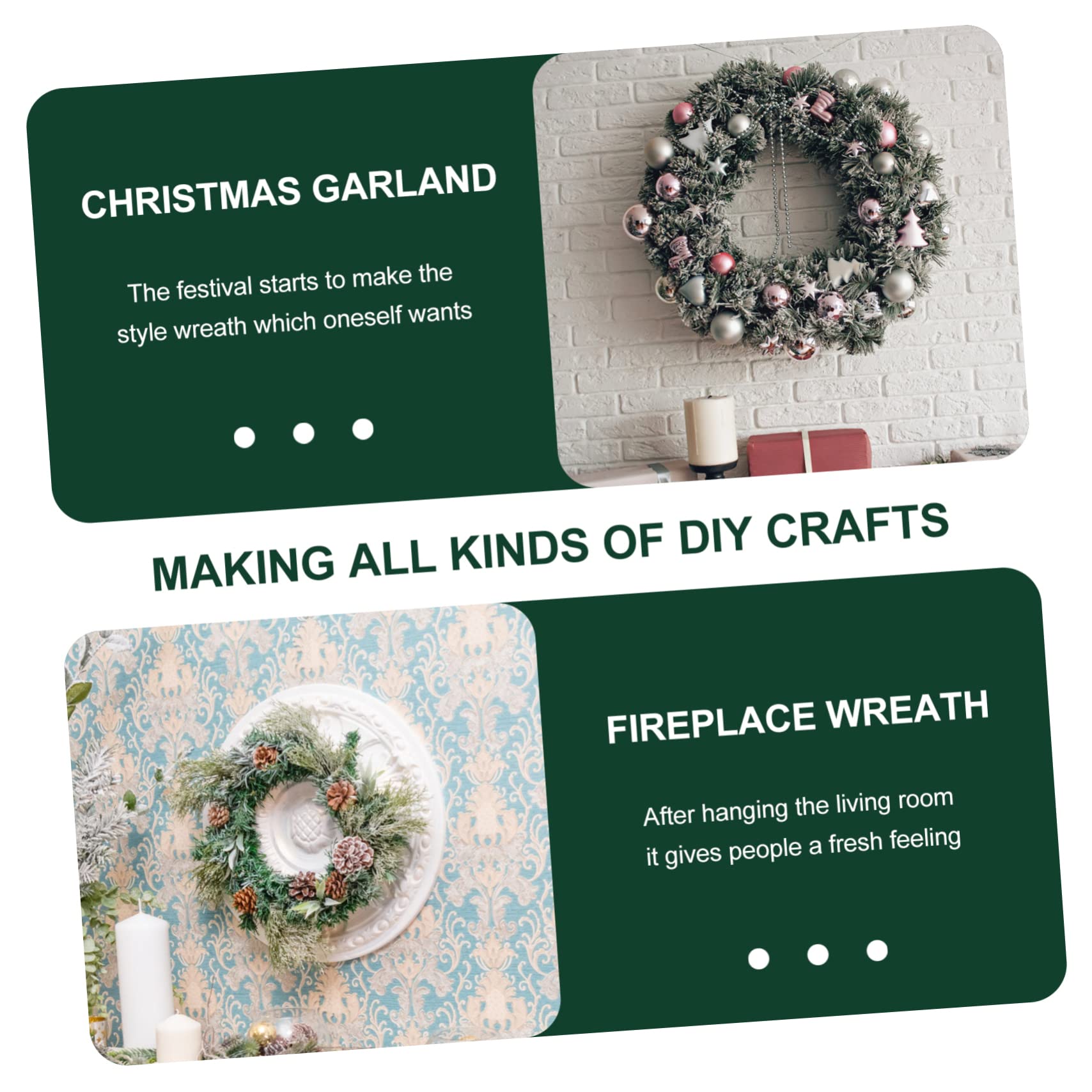 ULTECHNOVO 3pcs Green Wire Wreath Rings for DIY Floral Crafts Sturdy Frame with Wire for Holiday Decorations and Wreath Making