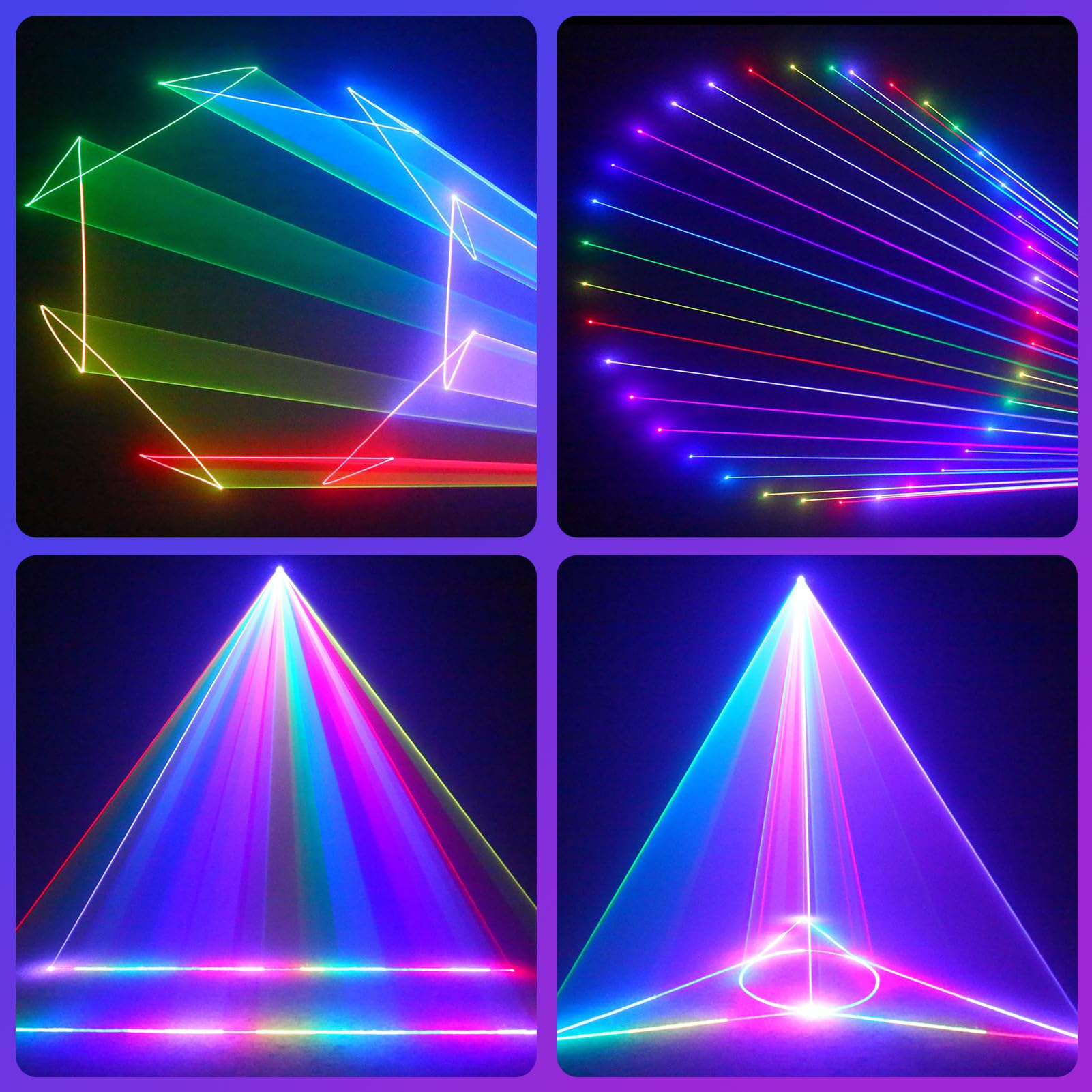 YIKANWEN Professionelle DJ Partybeleuchtung - 170+ 3D RGB Animationsscheinwerfer, soundaktiviert & DMX512, App-steuerung für Bühnenshows, Club-Disco