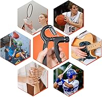 Vista 7 de 2 piezas de fortalecedor de agarre de mano, exprimidor de entrenamiento de mano, resistencia ajustable de 11 a 132 libras (11.0-132.3 lbs)