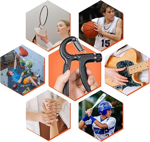 Miniatura 7 de 2 piezas de fortalecedor de agarre de mano, exprimidor de entrenamiento de mano, resistencia ajustable de 11 a 132 libras (11.0-132.3 lbs),