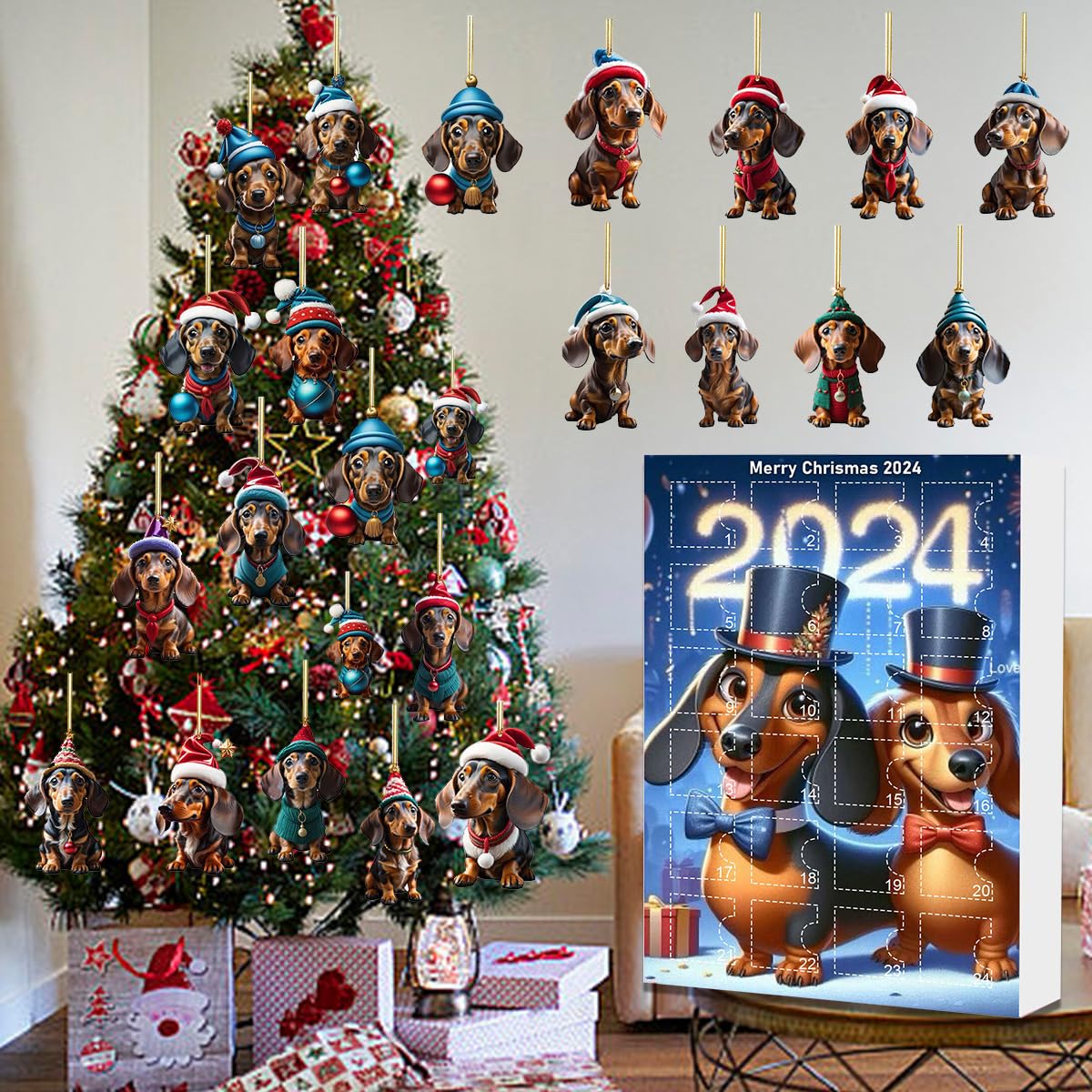 Collenatsy Dachshund Advent Calendar 2024,Advent Calendar 2024 Kids ...