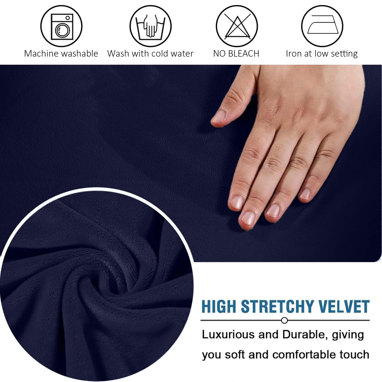 Funda de silla de oficina en terciopelo con reposabrazos - Funda de asiento para silla de oficina - Funda de asiento alto - Funda de silla de juego con reposabrazos - Extraíble y elástica