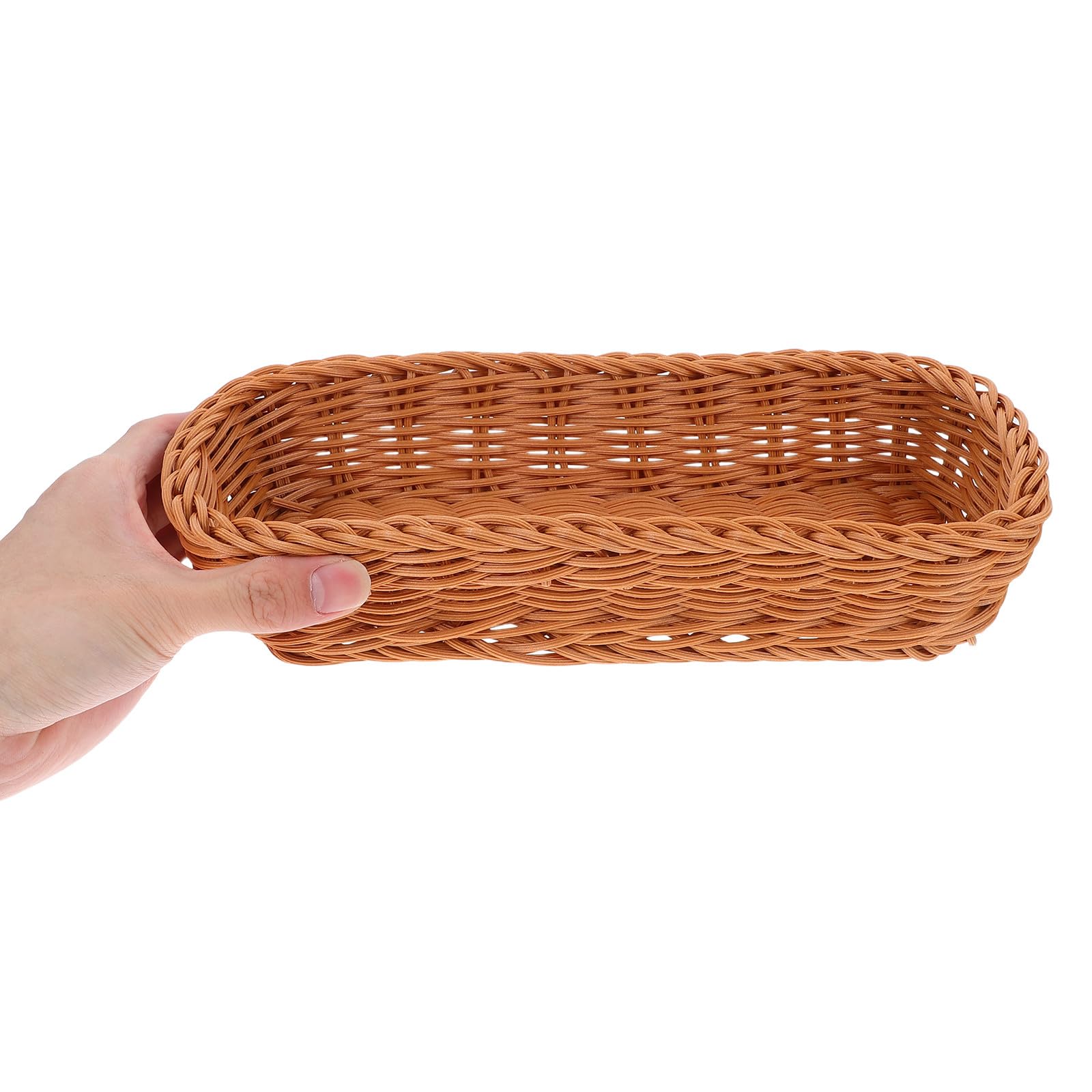 Veemoon Cesta de Almacenamiento Imitación Ratán para Cubiertos y Palillos Caja Plástica Tejida Organizador Versátil para Cocina Diseño Natural Práctico y Ordenado