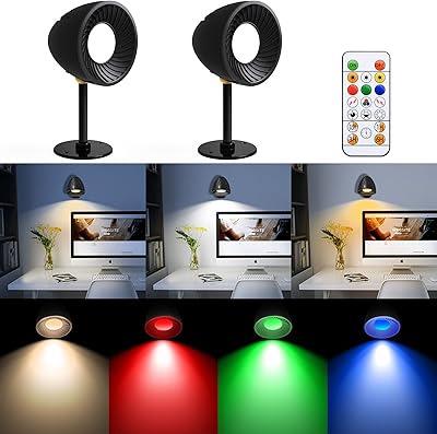 OUTON Lot De 2 Appliques Murales LED Sans Fil – Rechargeable Avec Télécommande & Tactile, RGB & 3 Températures De Couleur, Luminosité Réglable, Minuterie, Mémoire – Pour Chambre, Salon, Couloir (Doré