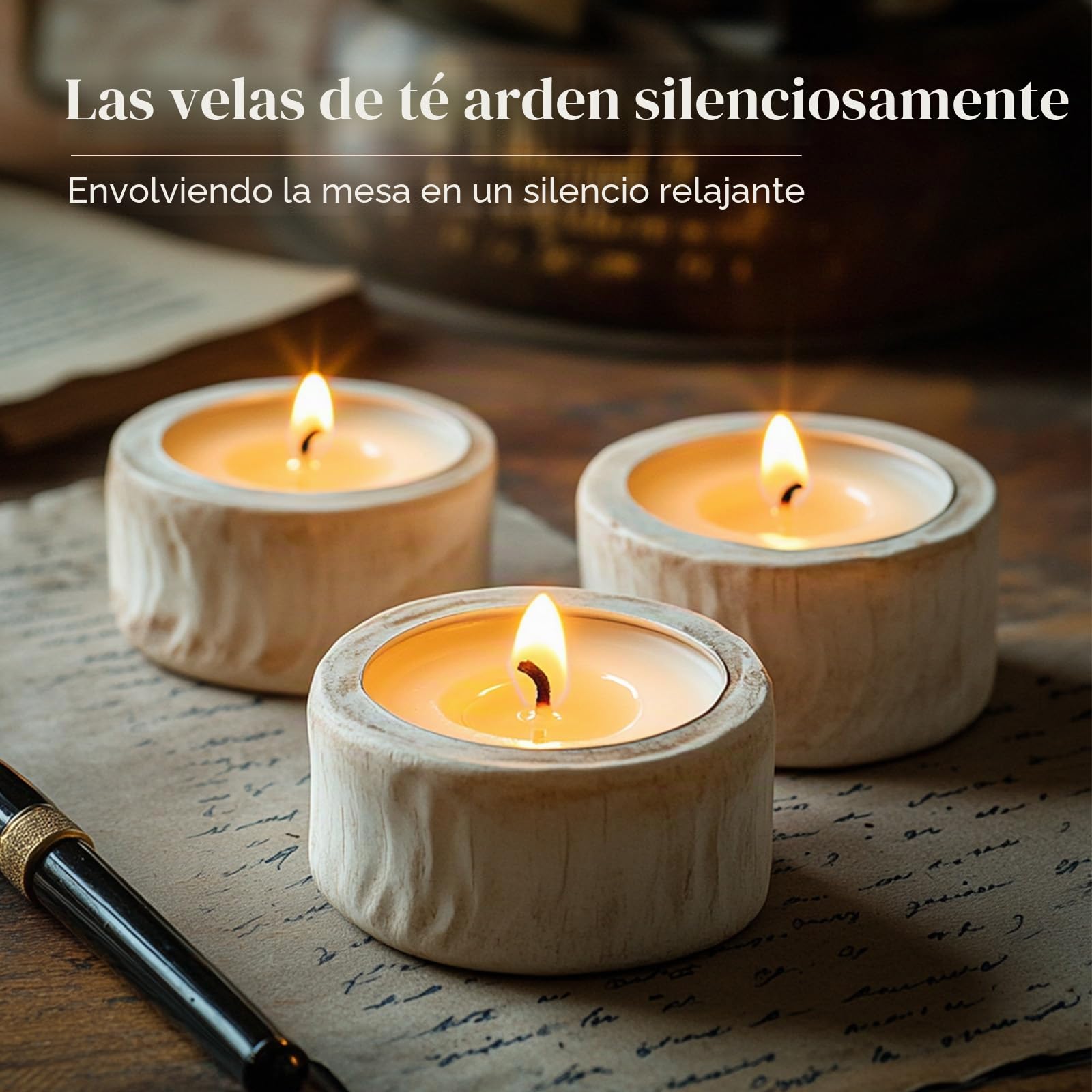 Ashlux Velas Tealight de Cera de Palma, 50 Unidades Blancas, 8-9h de Larga Duración, Sin Humo y Sin Olor, Con Portavasos de Aluminio, Sin Parafina para Boda, Fiesta y Decoración del Hogar