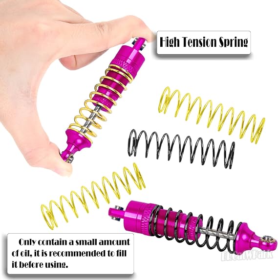 RC Upgrades Part for 1/18 Granite Grom,Shock,Drive Shaft,Arm,Steering Caster Blocks,Wheelie Bar,Link,Motor Mount Set,Slipper Clutch,Gear Fixing seat,Diff Cover Set,Dustproof Guard,Pink