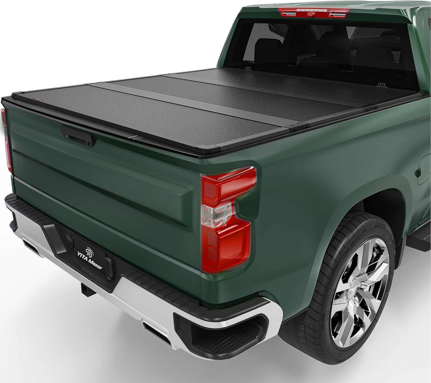 YITAMOTOR Quad Fold Hard Truck Tonneau Cover Fits for Chevy Silverado/GMC Sierra 1500 New Body Style 2019-2025 with 5.8ft Bed w/o Multi-Flex Tailgate