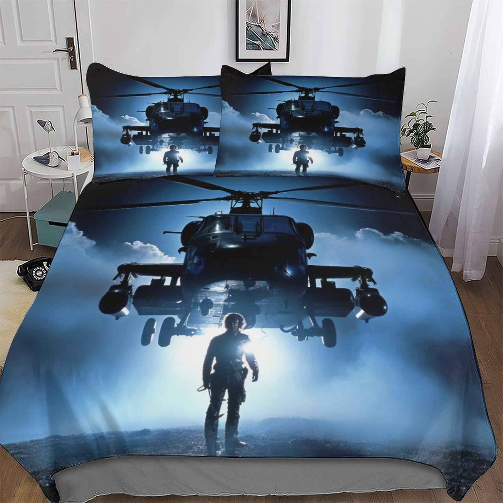 Housse de couette hélicoptère en microfibre hypoallergénique pour un sommeil sain